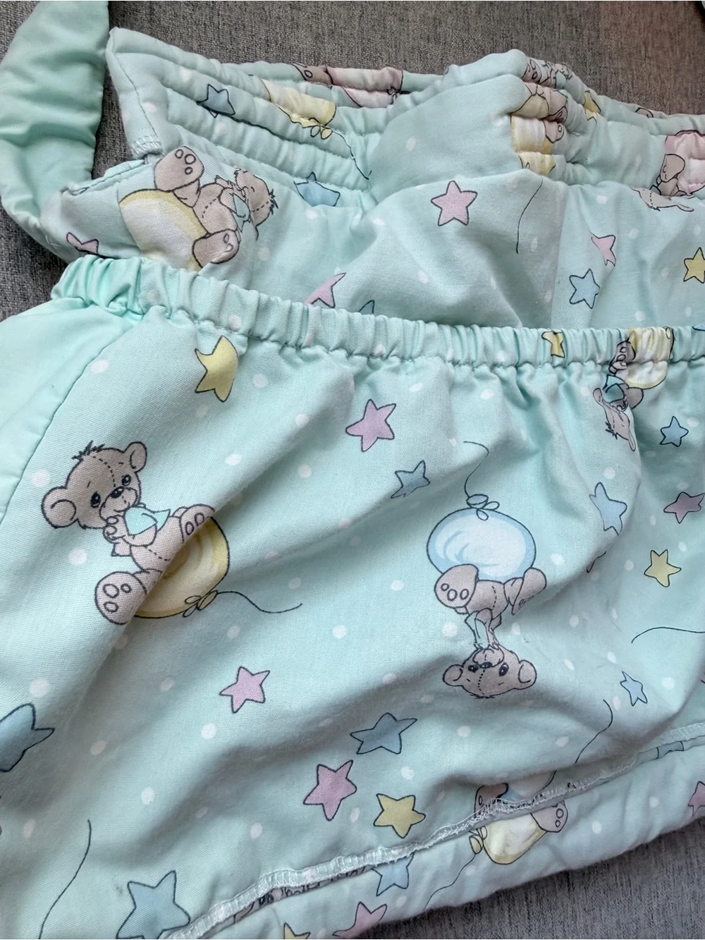 Rare Vintage Precious Moments Diaper Bag Pastel Teddy Bear Balloon Grandmacore